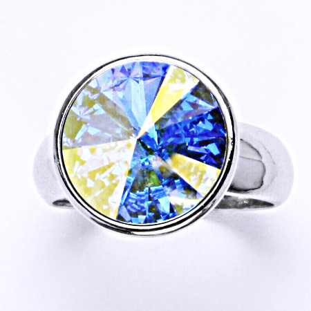 Stříbrný prsten,Swarovski AB krystal - T 1372