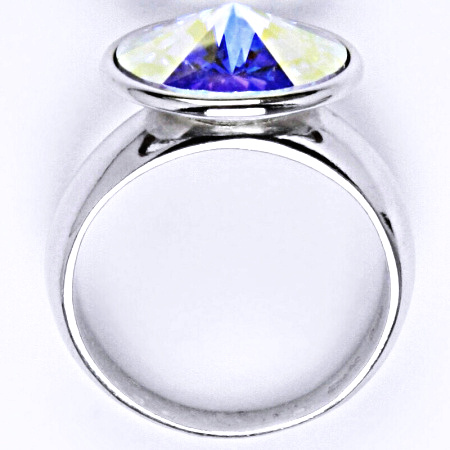 Stříbrný prsten,Swarovski AB krystal - T 1372