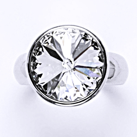 Stříbrný prsten ,Swarovski čirý krystal - T 1372