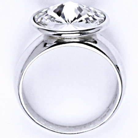 Stříbrný prsten ,Swarovski čirý krystal - T 1372