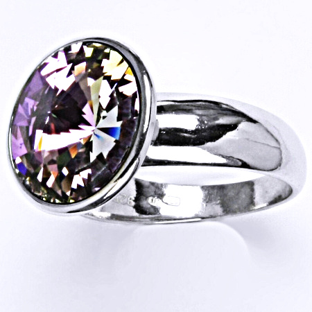Stříbrný prsten , Swarovski krystal vitrail light - T 1372