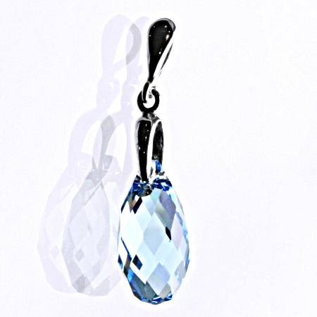 Stříbrný přívěšek se Swarovski krystaly akvamarín 17 mm, P 1313/22