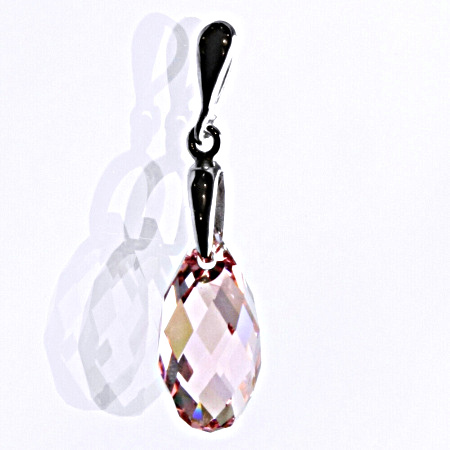 Stříbrný přívěšek se Swarovski krystalem light rose 17 mm, P 1313/22
