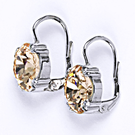 Náušnice stříbrné se Swarovski krystalem light peach NK 1225 