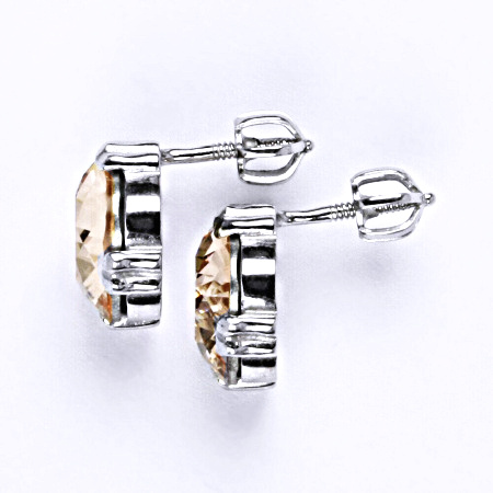 Náušnice stříbrné se Swarovski krystalem light peach NŠ 1225
