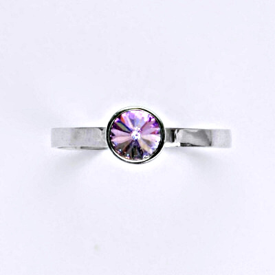 Stříbrný prsten se Swarovski krystalem vitrail light, T 1336