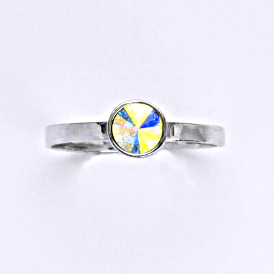 Stříbrný prsten se Swarovski AB krystalem, T 1336