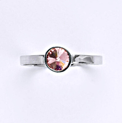 Stříbrný prsten se Swarovski krystalem light rose, T 1336