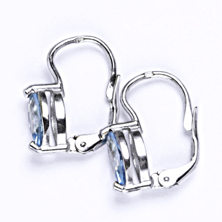 Náušnice ze stříbra se syntetickým zirkonem akvamarín NK 1364