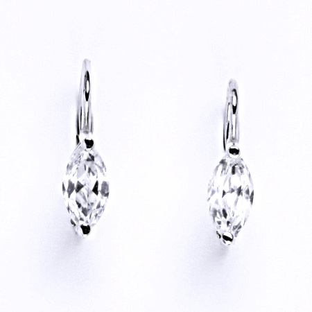 Náušnice ze stříbra s čirým syntetickým zirkonem NK 1370 5x5 mm