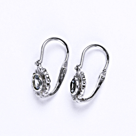 Dětské náušničky ze stříbra s akvamarínem NK 1345 