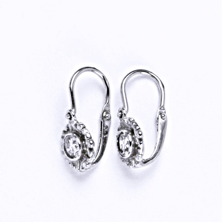 Dětské náušničky ze stříbra s čirým zirkonem NK 1345 