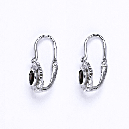 Dětské náušničky ze stříbra s přírodním granátem NK 1345 