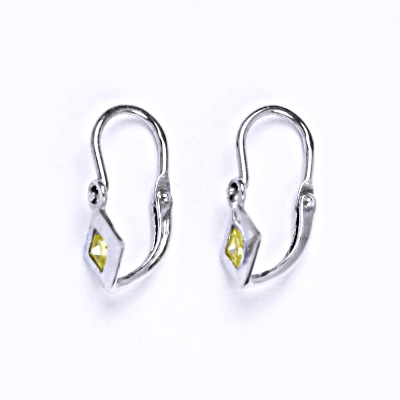 Dětské náušničky stříbrné s yellow zirkonem, NK 1350
