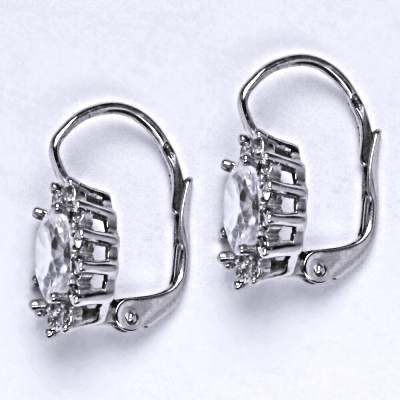 Stříbrné náušnice Kate, čiré zirkony, náušnice ze stříbra, stříbro, NK 1480