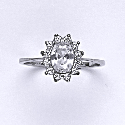 Stříbrný prsten Kate, čiré zirkony, T 1480 