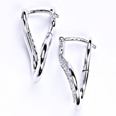 Stříbrné náušnice s čirými zirkony, náušnice ze stříbra, 3,38 g NK 1463