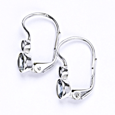 Stříbrné náušnice , zirkony akvamariny - NK 1096 