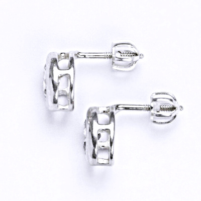 Stříbrné náušnice s čirými zirkony, náušnice ze stříbra NŠ 1053