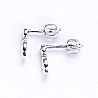 Stříbrné náušnice s čirým zirkonem, náušnice ze stříbra NŠ 1122