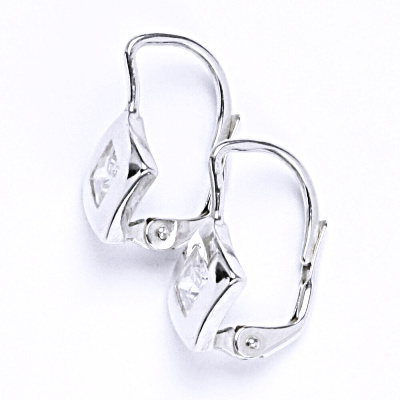 Stříbrné náušnice na patent s čirým zirkonem NK 1118