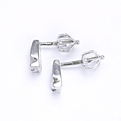 Stříbrné náušnice na šroubek s čirým zirkonem, NŠ 1097
