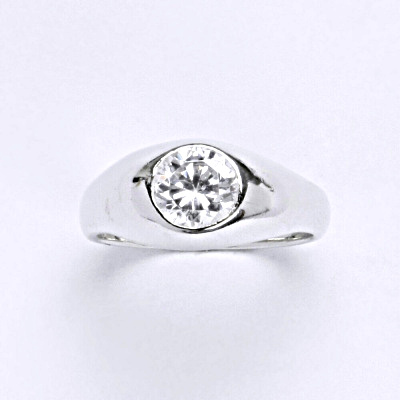 Stříbrný prsten s čirým zirkonem T 1061 