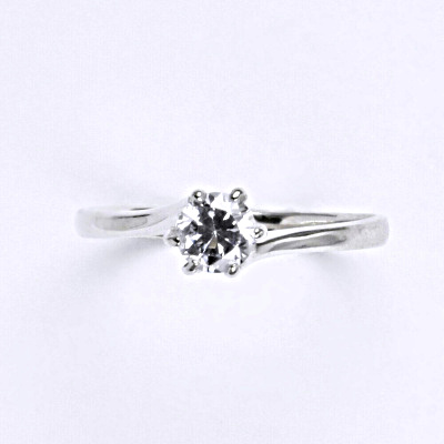 Stříbrný prsten se zirkonem, zásnubní prsten ze stříbra T 1059 L