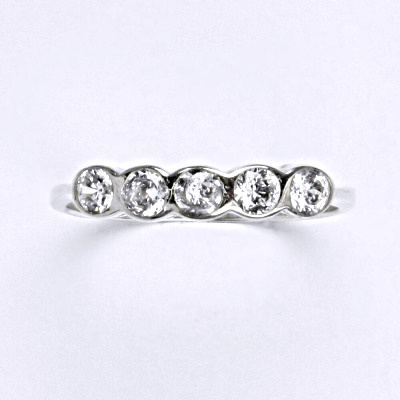 Stříbrný prsten s čirými zirkony,prsten ze stříbra T 1086