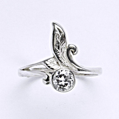 Stříbrný prsten s čirým zirkonem,prsten ze stříbra T 1029