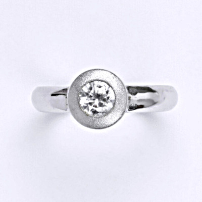 Stříbrný prsten s čirým zirkonem,prsten ze stříbra T 1123