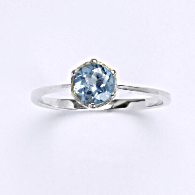 Stříbrný prsten s akvamarinem,prsten ze stříbra T 1022