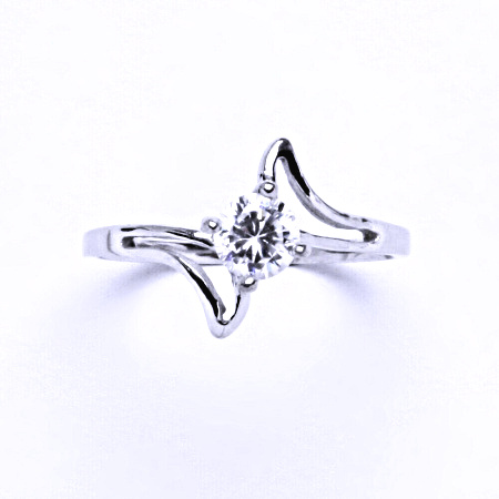 Zlatý prsten, bílé i žluté zlato , čirý zirkon - T 1165