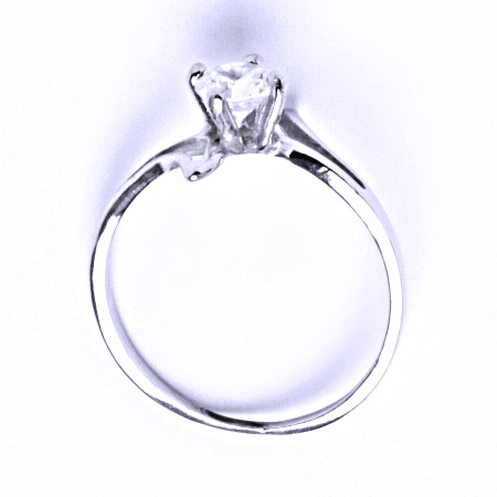 Zlatý prsten, bílé i žluté zlato , čirý zirkon - T 1165