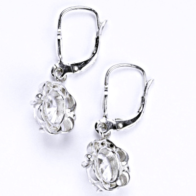 Náušnice stříbrné na patent s čirým zirkonem NK 1140