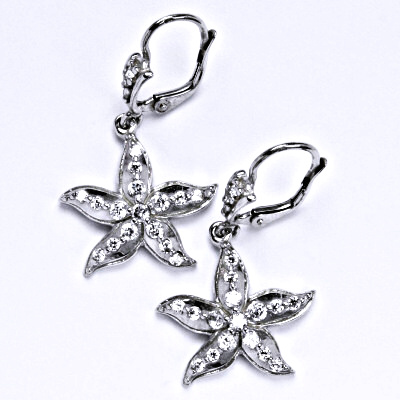 Stříbrné náušnice s čirými zirkony,hvězda, NK 1424