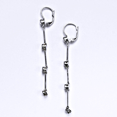 Stříbrné naušnice se zirkonem na patent, 002853903001 VE 285