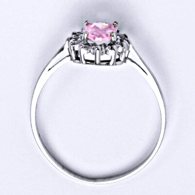 Stříbrný prsten Kate, zirkon pink a čiré zirkony - VR 247
