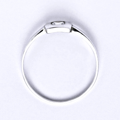 Prsten stříbrný se syntetickým zirkonem, prsten ze stříbra, T 1128 