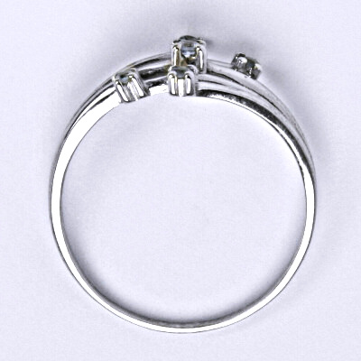 Stříbrný prsten se syntetickým akvamarínem, prsten ze stříbra T1415