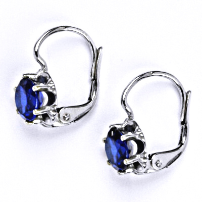 Stříbrné náušnice se syntetickým spinelem, NK 1429