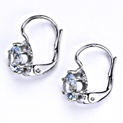 Stříbrné náušnice se syntetickým akvamarínem, NK 1429