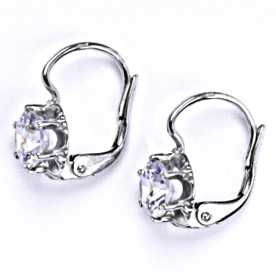 Stříbrné náušnice se syntetickým lavenderem, NK 1429