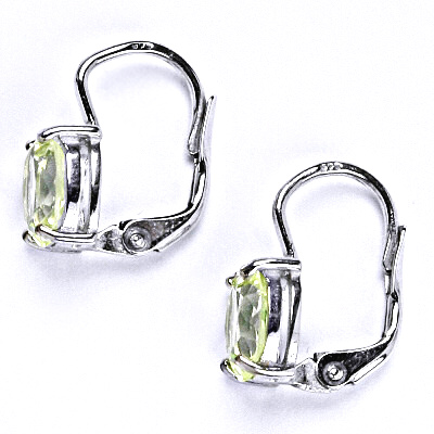 Zlaté náušnice, zirkon chryzolit, bílé i žluté zlato -  NK 1245