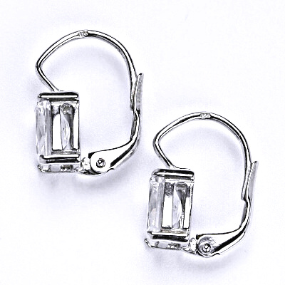 Stříbrné náušnice se syntetickým čirým zirkonem, NK 1446