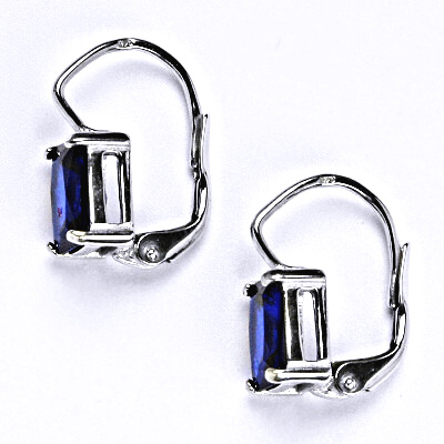 Stříbrné náušnice se syntetickým spinelem, NK 1446