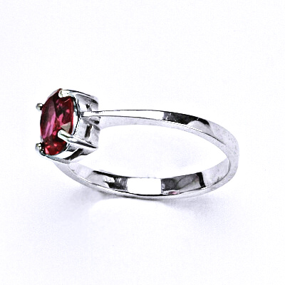 Zlatý prsten ,zirkon ruby , bílé i žluté zlato - T 1246