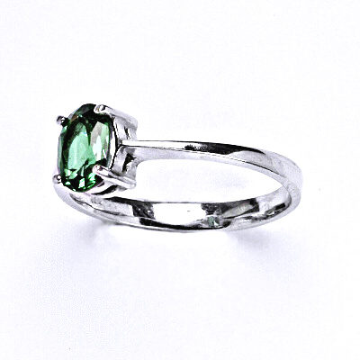 Zlatý prsten ,zirkon emerald , bílé i žluté zlato - T 1246