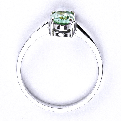 Stříbrný prsten,  zirkon peridot 8x6 mm - T 1245
