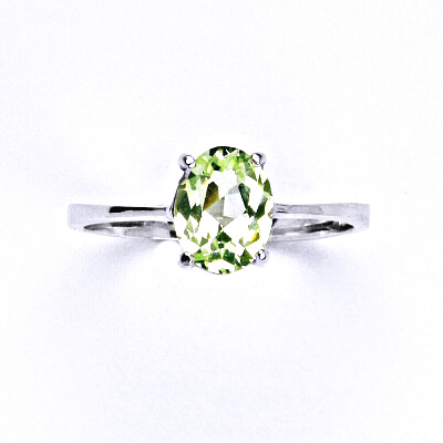 Zlatý prsten, zirkon chryzolit , bílé i žluté zlato - T 1245